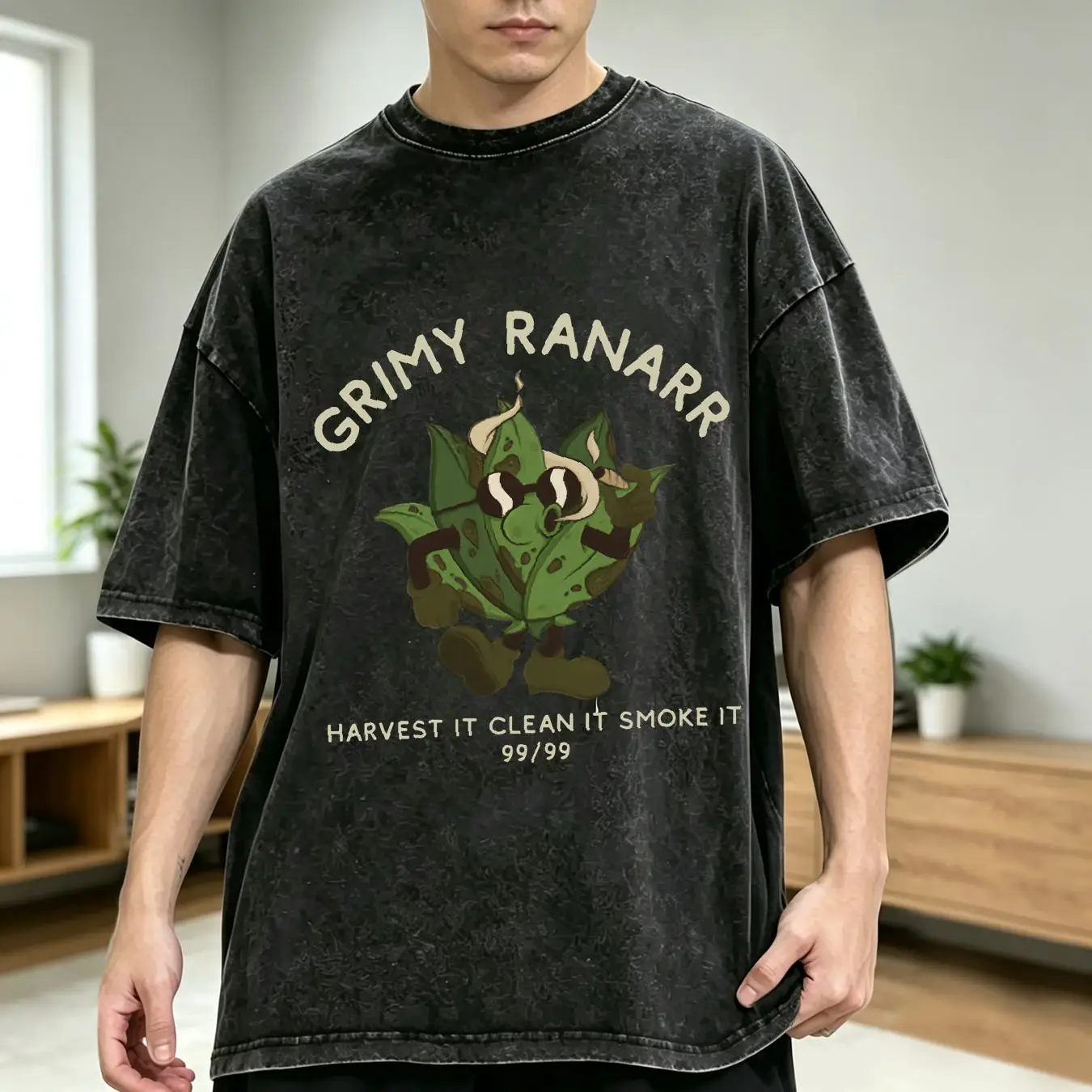 Retro Gaming T Shirt - Gewaschenes T-Shirt Grimy Ranarr Classic Osrs