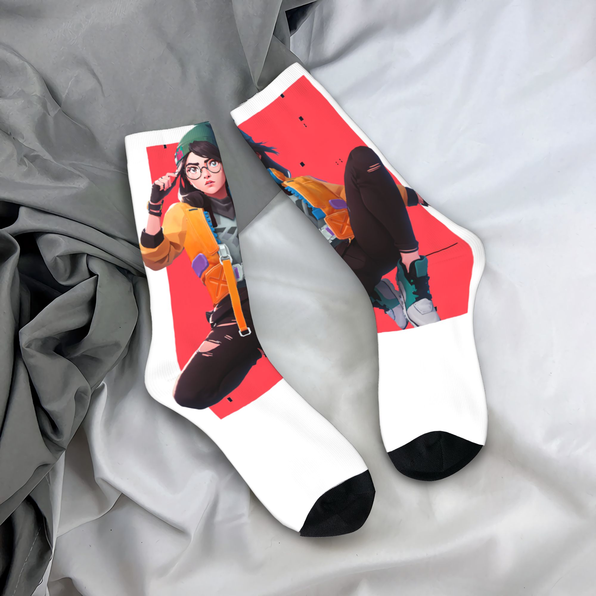 Retro Gaming Youtube - Killjoy Valorant Jett Anime Gaming Socken