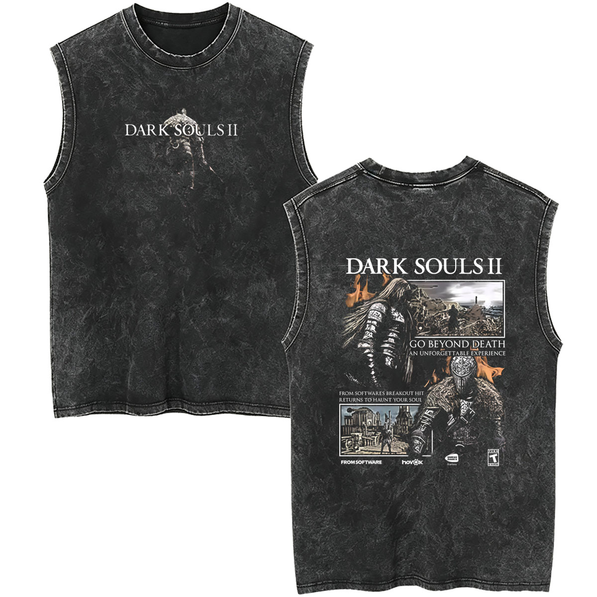 Retro Gaming T Shirt - Gewaschene Vintage Dark Souls Merch Tanktops