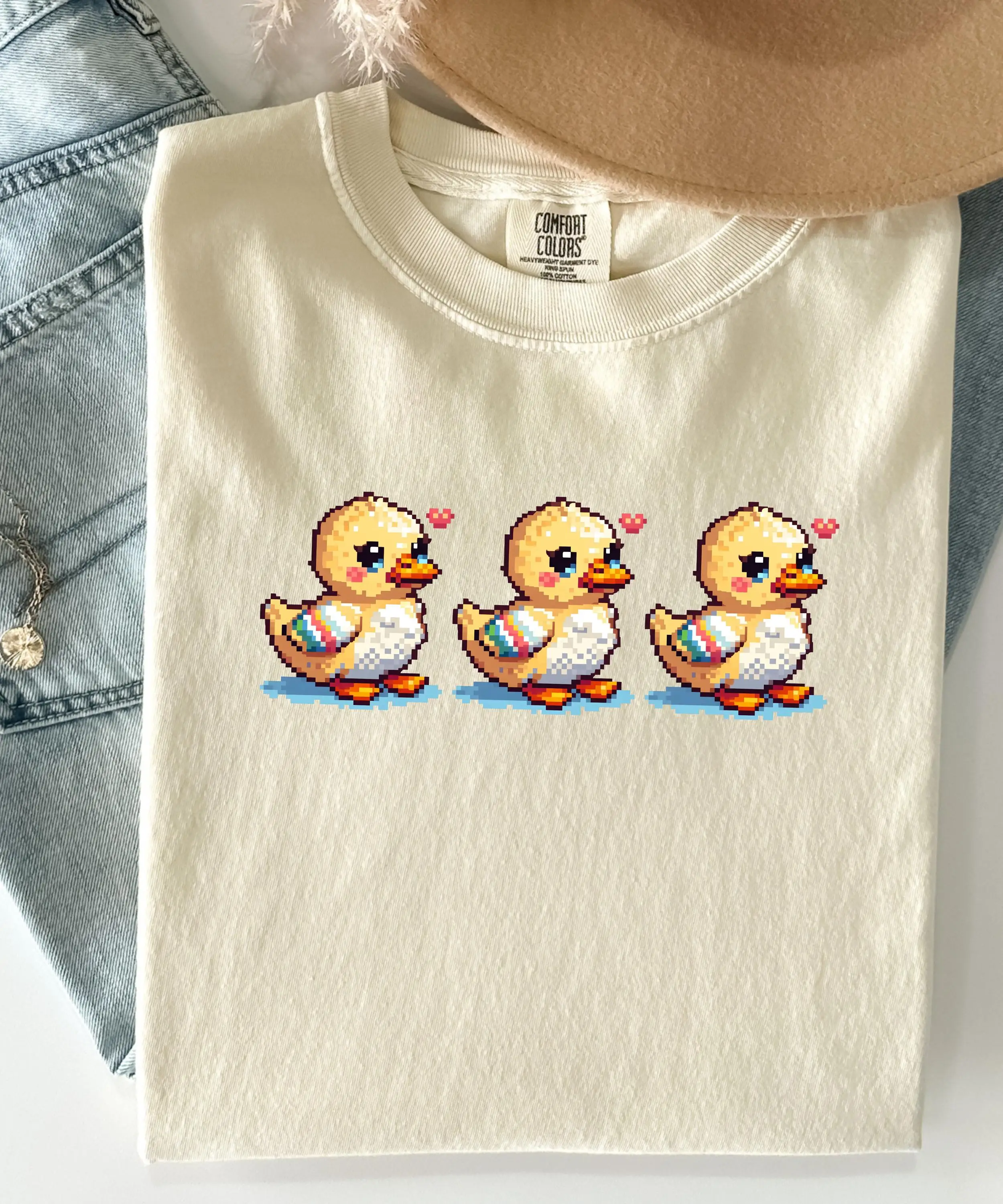 Retro Gaming T Shirt - Pixel Cute Ducks T-Shirt Retro Gaming