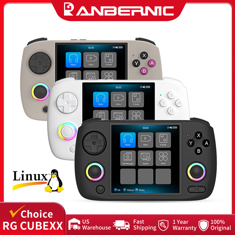 Retro Gaming Kiosk - ANBERNIC RG CubeXX Handheld-Spielekonsole, 3,95-Zoll-IPS-Bildschirm, 64-Bit-Linux-System,